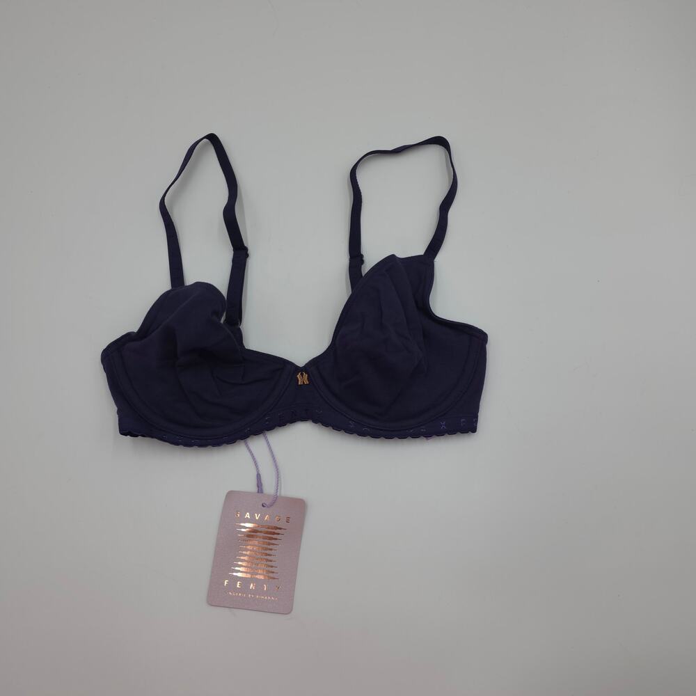 Savage X Fenty Microfiber Balconette Bra in Navy Size 30C